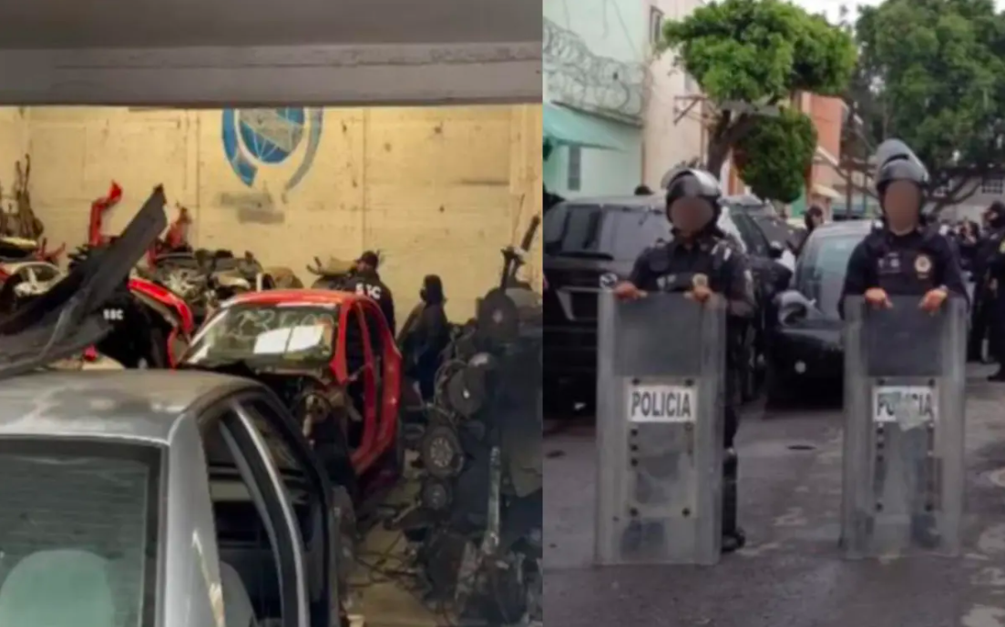 Aseguran 13 toneladas de autopartes robadas en colonia de Iztapalapa