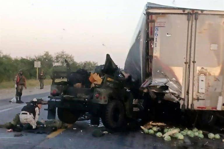 Mueren siete militares en accidente carretero en Tamaulipas